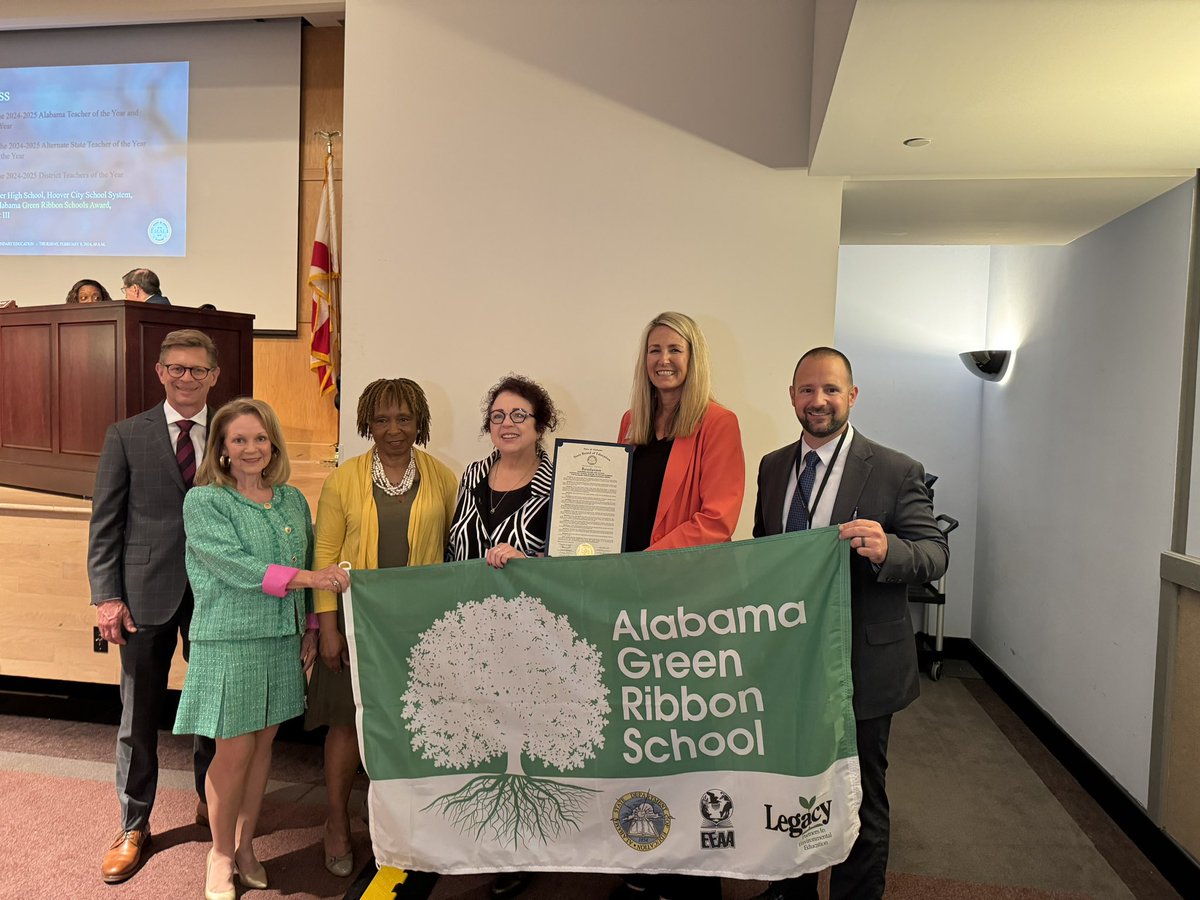 Additionally, the #ALBOE approved a Resolution Honoring Hoover High School, Hoover City School System, as the 2024 Nominee for Alabama Green Ribbon Schools Award, State School Board District III represented by @SBellSBOE3