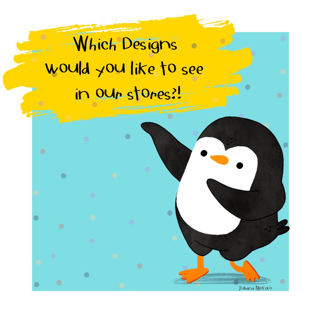 Tell us: Which designs do you want to see in our stores?!

#ThePenguinsFamily #penguin #Design #cute #PenguinsLife #life #cartoon #dailylife #illustrator #ilustracao #kidlitart #kidlitartist #插图师 #企鹅 #插画 #JulianaMotzko