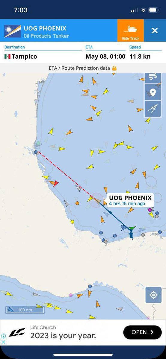 NARCO PRESIDENTE FRACASADO Ya terminó de descargar el UOG PHOENIX en Dos Bocas Ya va de regreso a Tampico para volver a cargar y regresar a Dos Bocas a llevar gasolina y hacer creer a la gente que la refinería ya arrancó. Háganlo viral por favor 🙏🏻 Es un engaño total de Lopez…