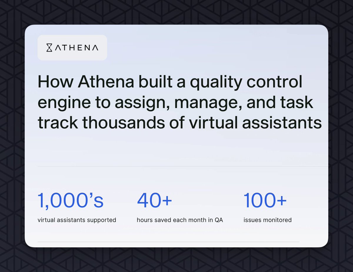 Athena has proactive issue detection with SQL-triggered workflows in Avenue.

Read more about their success: avenue.app/case-studies/a…
