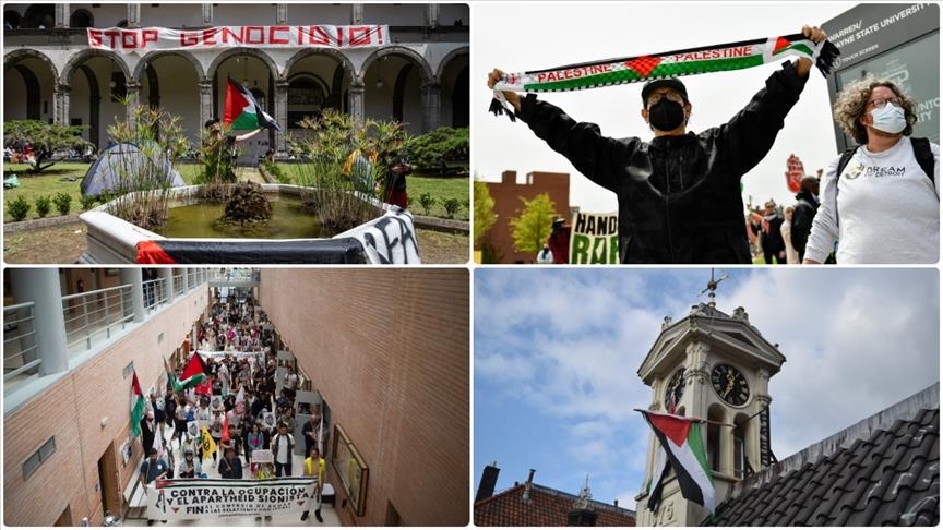 #Protestas universitarias contra la violencia en #Gaza se extienden por todo el mundo pese a represión. v.aa.com.tr/3215030