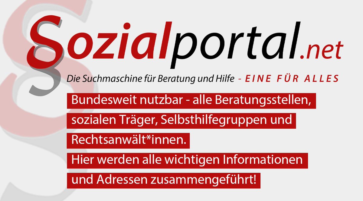 Tragt euch ins #Sozialportal ein, helft mit, die Datenbank zu vervollständigen und macht das Sozialportal bekannt! Sozialportal.net Ein Angebot von #Tacheles