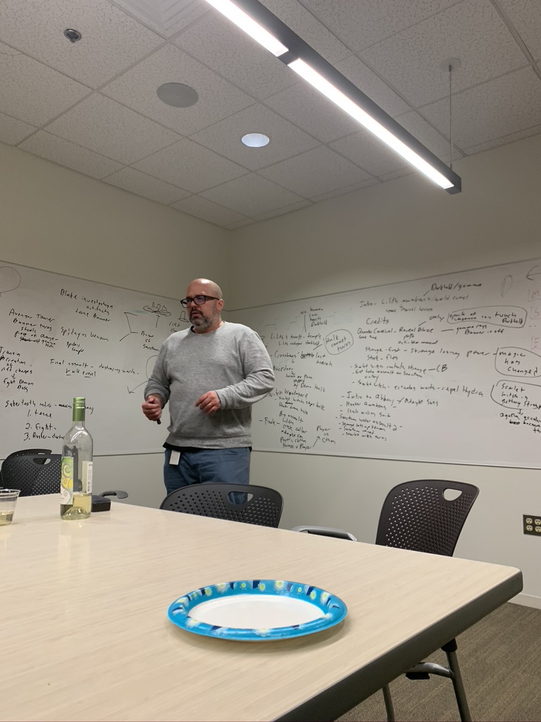 A behind the scenes of my narrative director and near-brother that my daughters call "Uncle Rocco". This is us beating out the Midnight Suns story in 2020 right before the pandemic. Half in the bag on Sauvignon Blanc, as was customary.