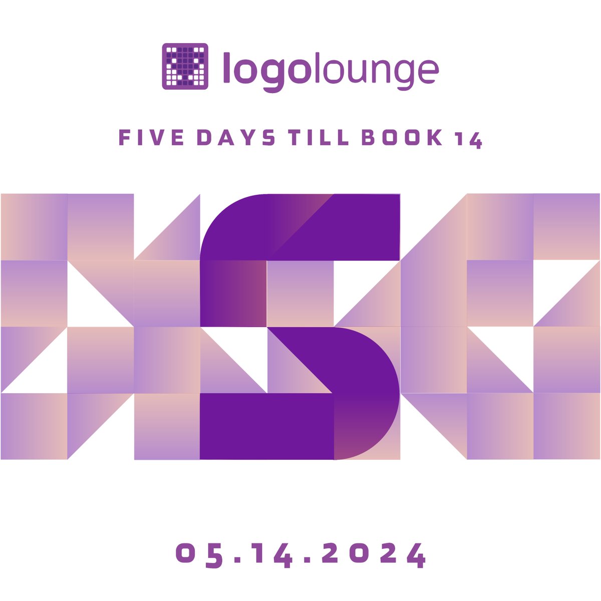 We’re down to 5 days until the LogoLounge Book 14 release! Get ready for the 14th! 💜 #logoloungebook14 #logolounge #Book14 #comingsoon