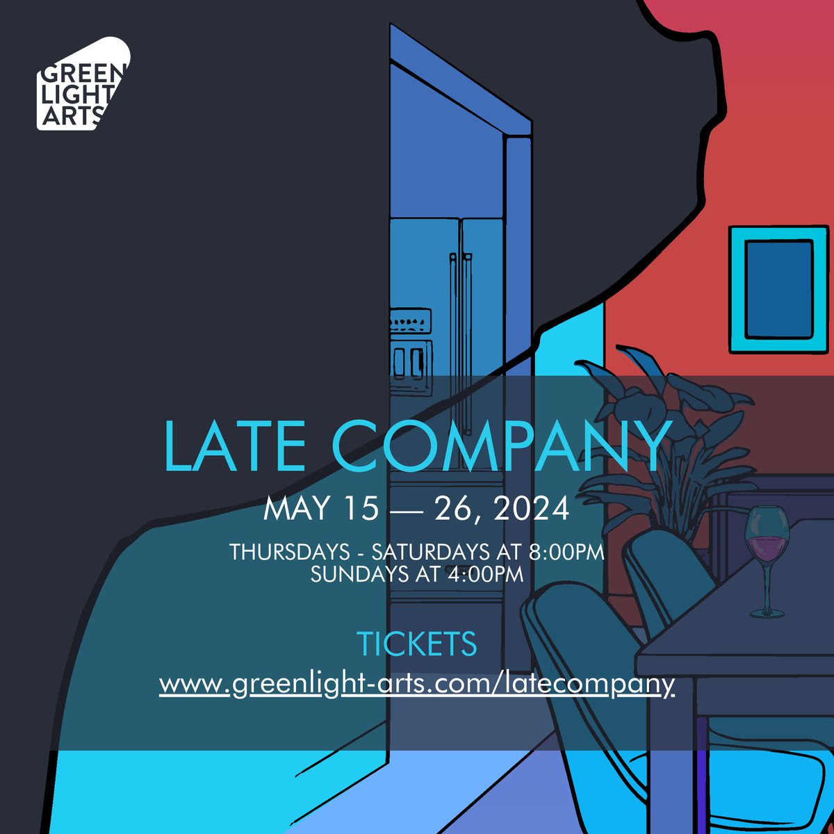 There are only 8 PUBLIC PERFORMANCES of Late Company! Get your tickets ASAP so you don't miss out! 💙greenlight-arts.com/latecompany

#LateCompany #GLATheatreCompany #kwawesome #wrawesome #dtkitchener #theatrewr #explorewr #kwfamous