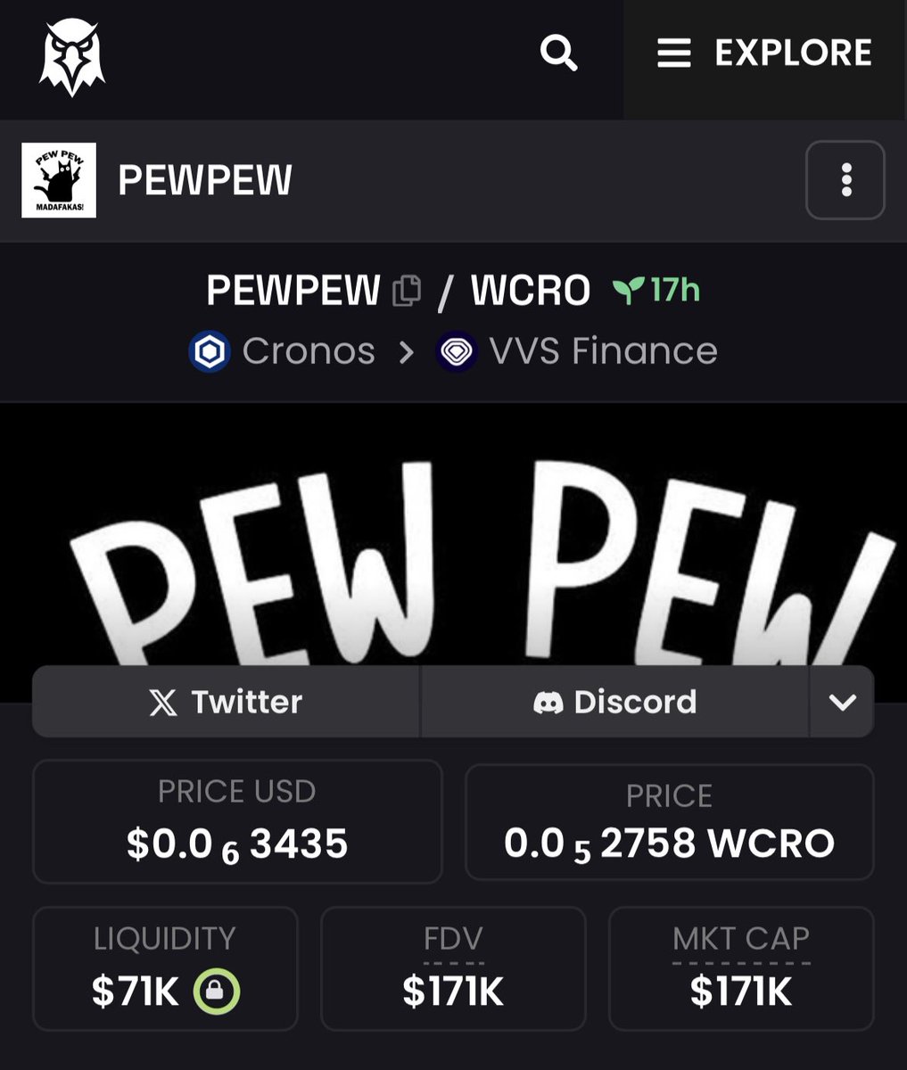 🚀🔫 $PEWPEW GIVEAWAY 🔫🚀

🎁 Prize: 10M $PEWPEW + 100 CRO 

📈CA: 0xfB74f2F974D55d22B1F987478bA980c2F268D303

• Liquidity🔒 
• Contract renounced🔑

1️⃣ RT & Tag 3 Frens 
2️⃣ Follow @pewpewcro & @Sir_Slowmotion

📆Ends in 48 Hrs

#Cronos #crofam #bornbrave #CRO #memecoin