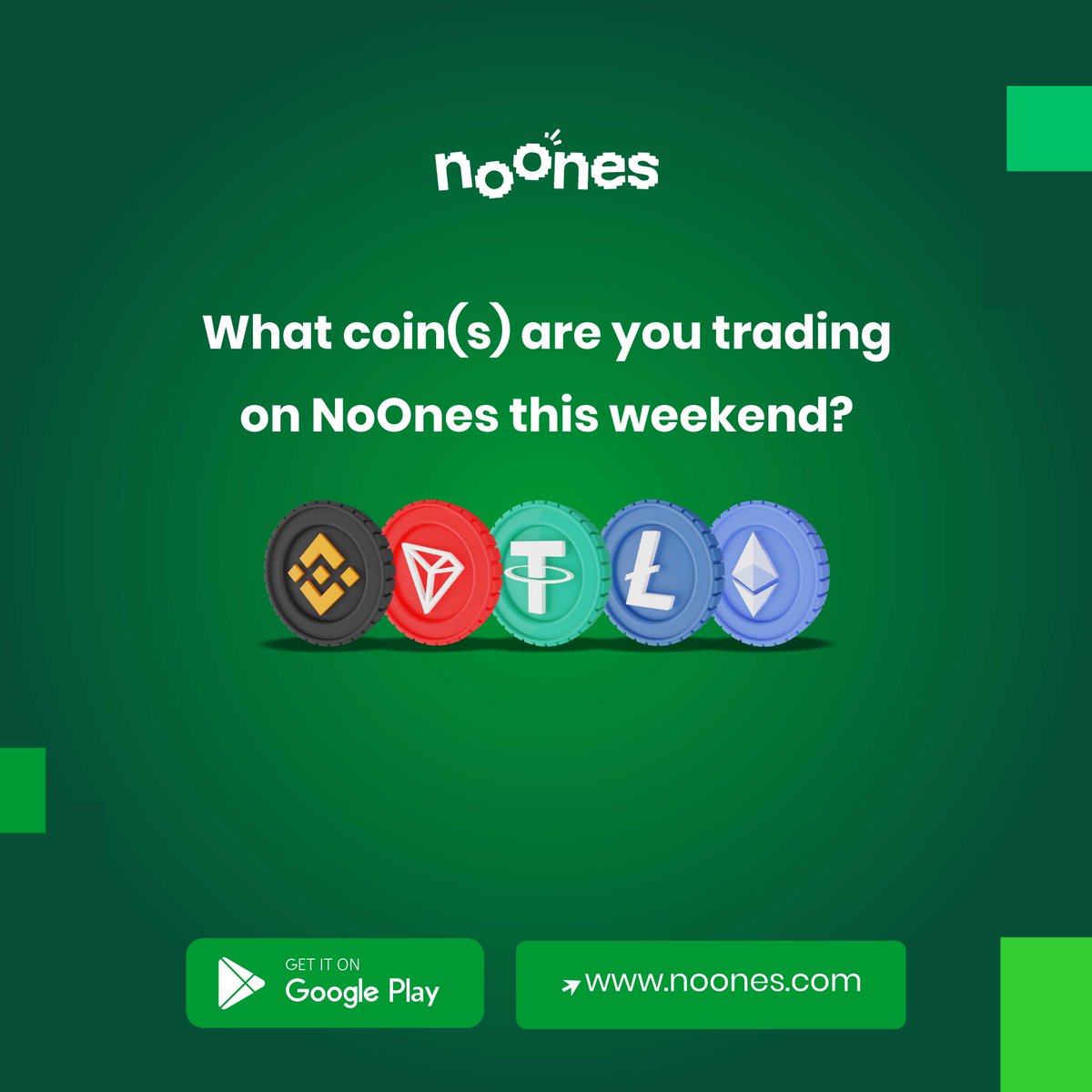 If you're not trading on #NoOnes this weekend, you're missing out! 💰 So drop whatever you're doing and come make some cash! 📈

Noones.com|#BTC #P2P #Bitcoin #MakeMoney