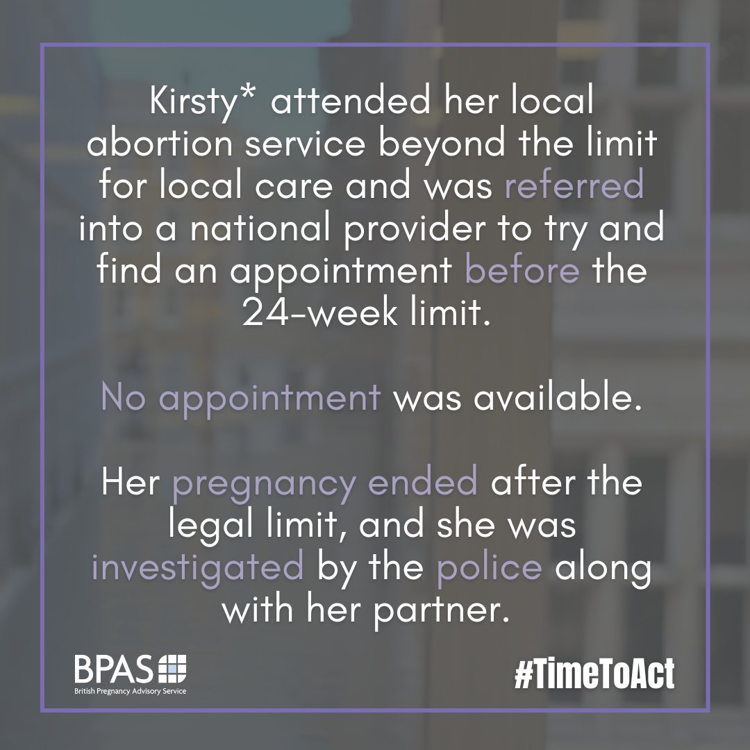 ⏳6 days until MPs could vote on decriminalising abortion for women. To countdown we are sharing stories of women that have suffered from our cruel laws. This is Kirsty's* (not her real name) story. It's #TimeToAct for Kirsty* and all other women at bpas.org/timetoact💪