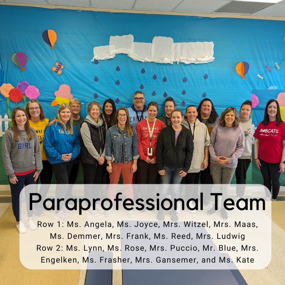 Teacher Appreciation Week continues. Our paraprofessional team does an amazing job supporting a variety of student needs within our school. The work they do allows school to operate the way it does! Thank you to all our paraprofessionals!