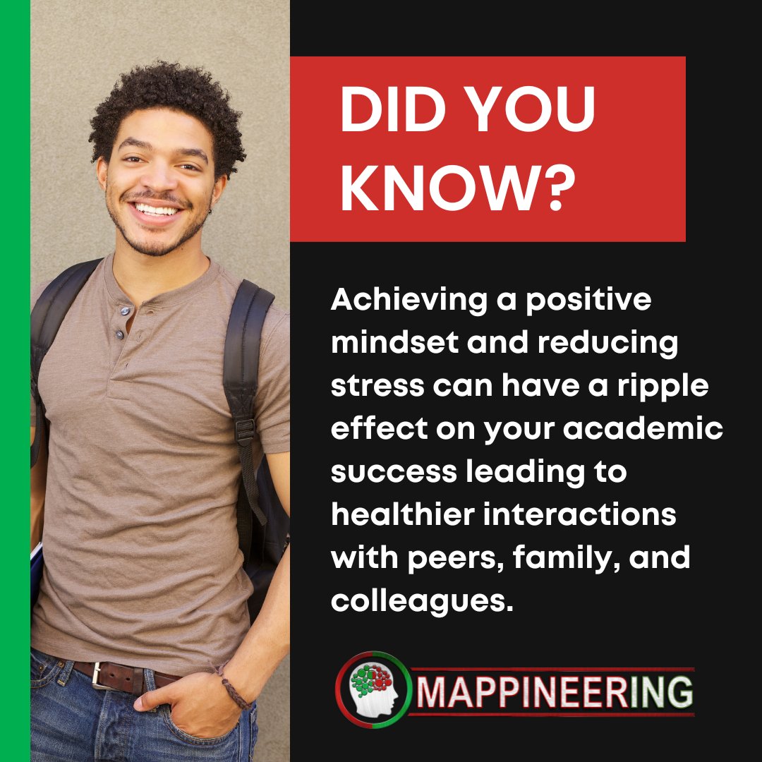 🌟 Did you know? 🌟

Positive mindset + Stress reduction = Academic success!

When you cultivate a positive mindset and manage stress effectively, it’s like creating a ripple in a calm pond. 🌊✨

Remember, it all starts with your mindset! 🌟💪

#MindsetMatters #SuccessStory