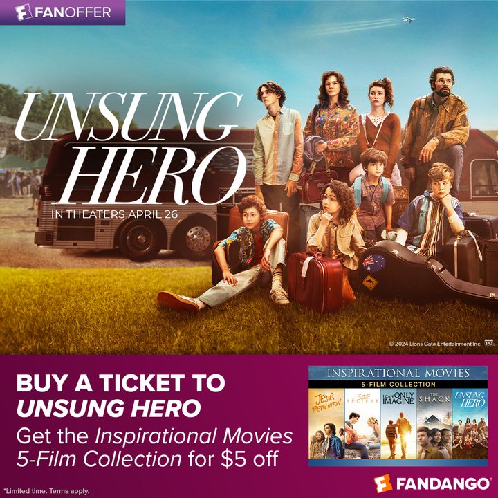 Right now when you buy a ticket to #UnsungHero, you can get the Inspirational Movie 5-Film Collection for $5 off on Fandango at Home. See more here👇fandan.co/UnsungHeroOffer