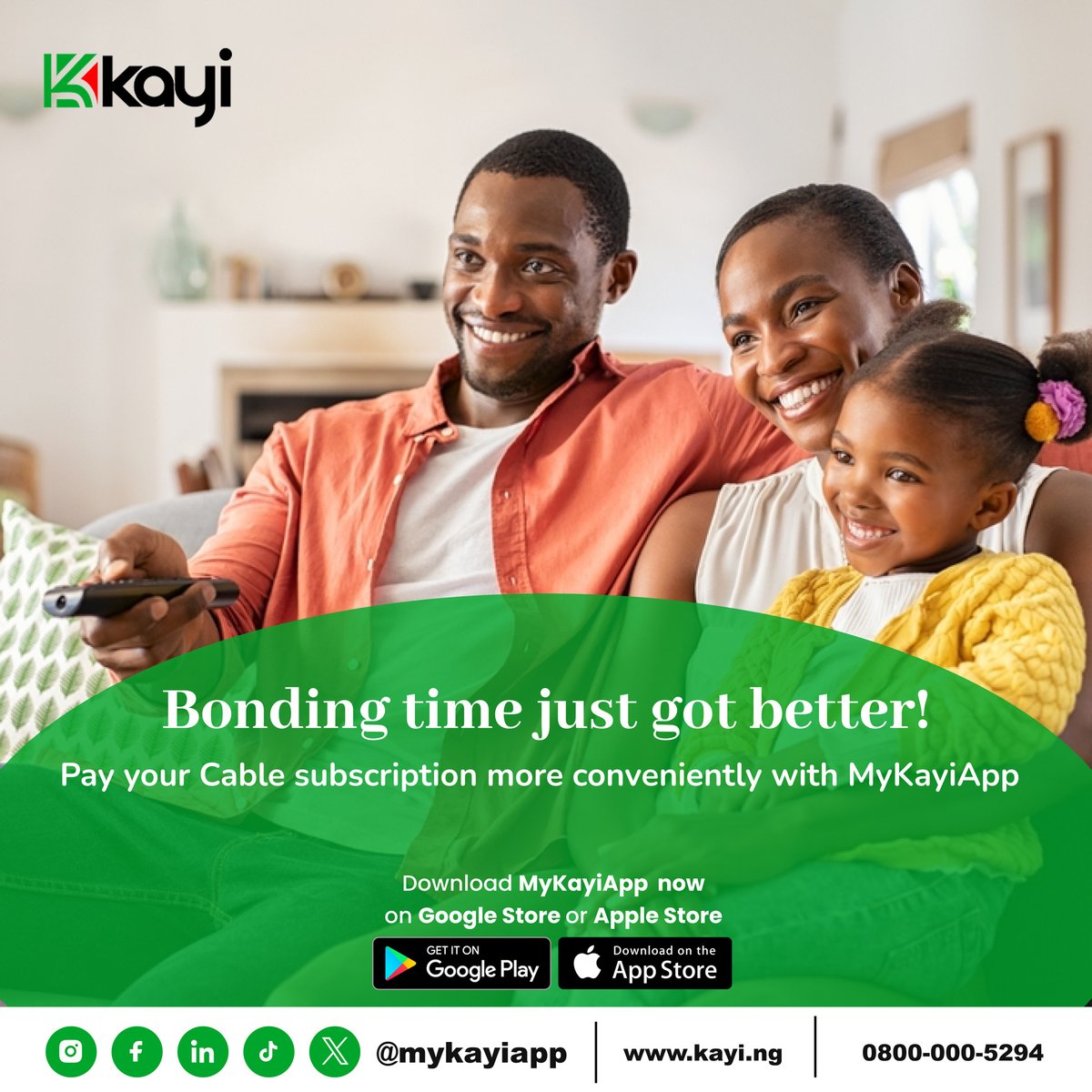 Entertainment made effortless millennials! With Kayiapp's cable TV subscription feature, access your favorite shows and channels with just a tap. Say hello to seamless entertainment, tailored to your tastes.

#MyKayiapp #CableTV #MillennialEntertainment
#Kayiway
#Digitalbanking