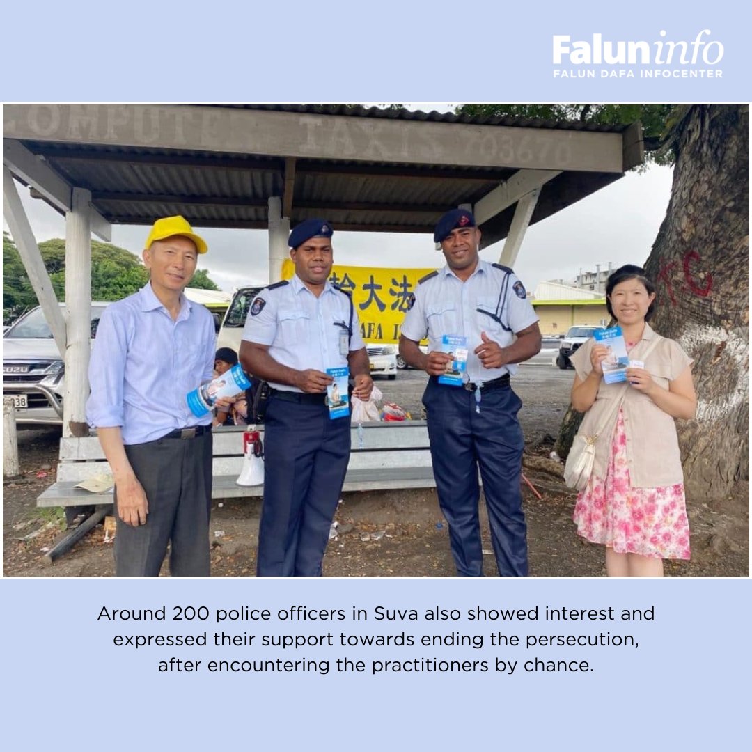 As we near the 32nd anniversary of #FalunDafaDay, here's a recap of recent highlights from practitioners around the world.

📍 FIJI

Since it was introduced to the public in 1992, people in over 100 countries have taken up the practice.

Read more: faluninfo.net/falun-dafa-pra…