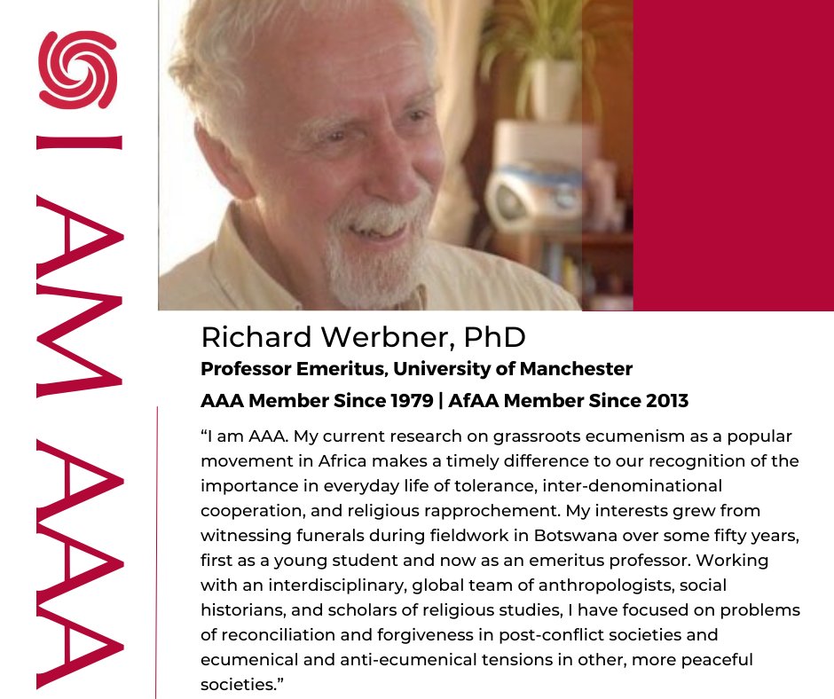 AfAA (Association for Africanist Anthropology) member Richard Werbner discusses his research on grassroots ecumenism in Africa. americananthro.org/people/richard…