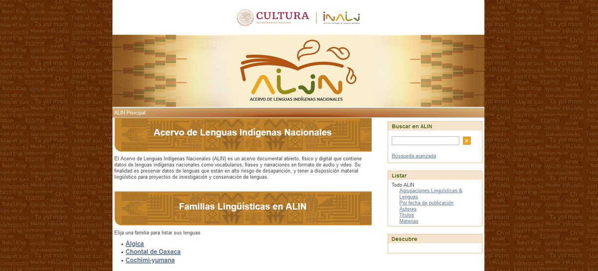 #MéxicoPluricultural 🇲🇽 Vocabularios, frases y narraciones en lenguas indígenas nacionales. 🗣 ¡Consulta! el #AcervoINALI 👉 alin.inali.gob.mx/xmlui/ 👈 #PublicacionesINALI