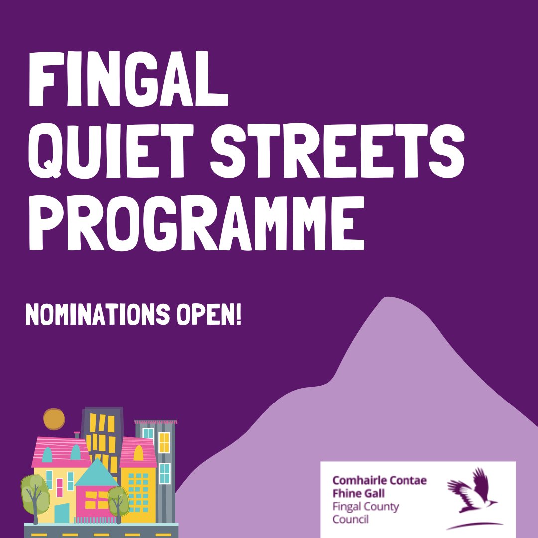 Is your street affected by cut through driving? Are you and your neighbours interested in taking part in a 'quiet street's trial to improve road safety? Nominations for Fingal Quiet Streets have now opened. Learn more at consult.fingal.ie/en/content/qui…