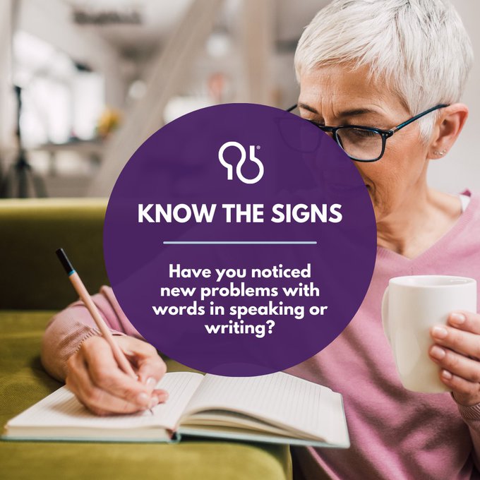 People with Alzheimer's may have trouble following a conversation. They may stop in the middle of a conversation and have no idea how to continue, struggle with vocabulary, have trouble naming a familiar object, or use the wrong name (like calling a “watch” a “hand clock”).