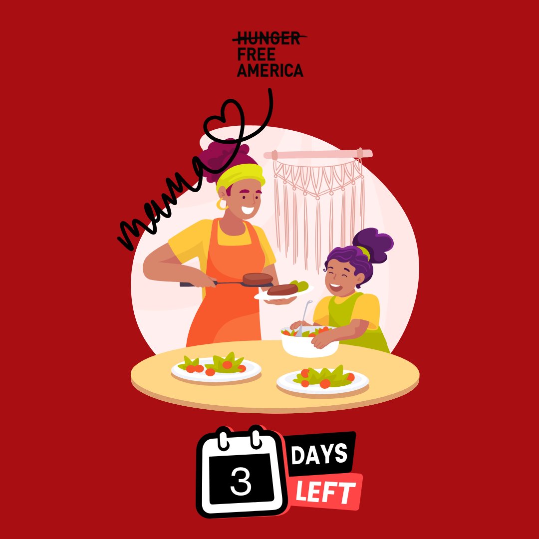 3 days left to contribute to our Honoring Mothers Giving Campaign! Support our work ensuring that all families have enough to eat this Mother's Day: classy.org/give/577370