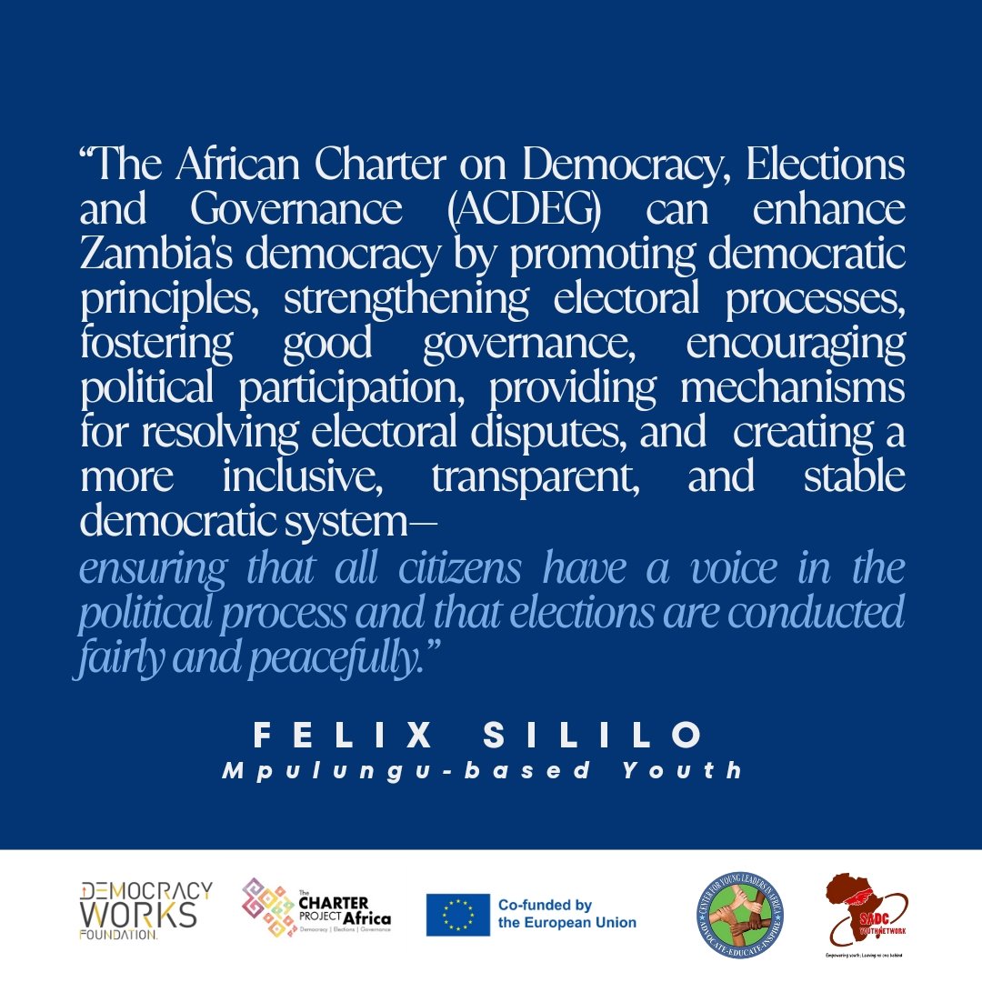#ZedTwittee, how do you see the implementation of the ACDEG improving Zambia's practice of democracy? Here is Felix Sililo's thought 👇🏿 #ZibaniACDEG #ACDEG #DGTrends @DemocracyWF