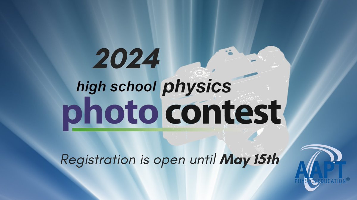 Register for the 2024 AAPT High School Physics Photo Contest! This is a great opportunity for students at all levels to combine what they have learned in #physics with their artistic side. ow.ly/rLWJ50Qtwqo #PhysicsEducation #AAPTPhotoContest2024