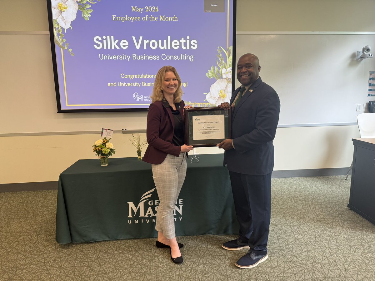 With Silke Vrouletis. Our May Employee of the Month. You are the reason why we are great! #AllTogetherDifferent #MasonNation