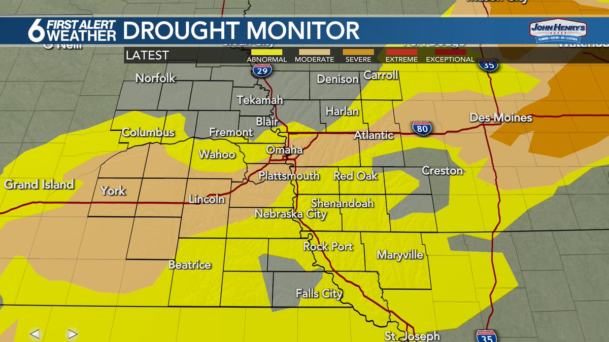 RustyLord's tweet photo. Huge improvement in the drought monitor over the last week. Love to see it. Now we have very spotty rounds of rain that should allow farmers to get some things done https://t.co/QfxZihr3Ji
