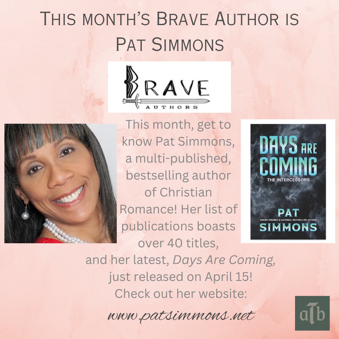 This month's Brave #Author is @patsimmons! Love #christianromance? Browse her 40 titles here: 
patsimmons.net

Check out all 12 #BraveAuthors:
braveauthors.com

#romancebooks #christianbooks #cfauthor #christfic #braveauthors #bravestories #ReadBrave #writebrave