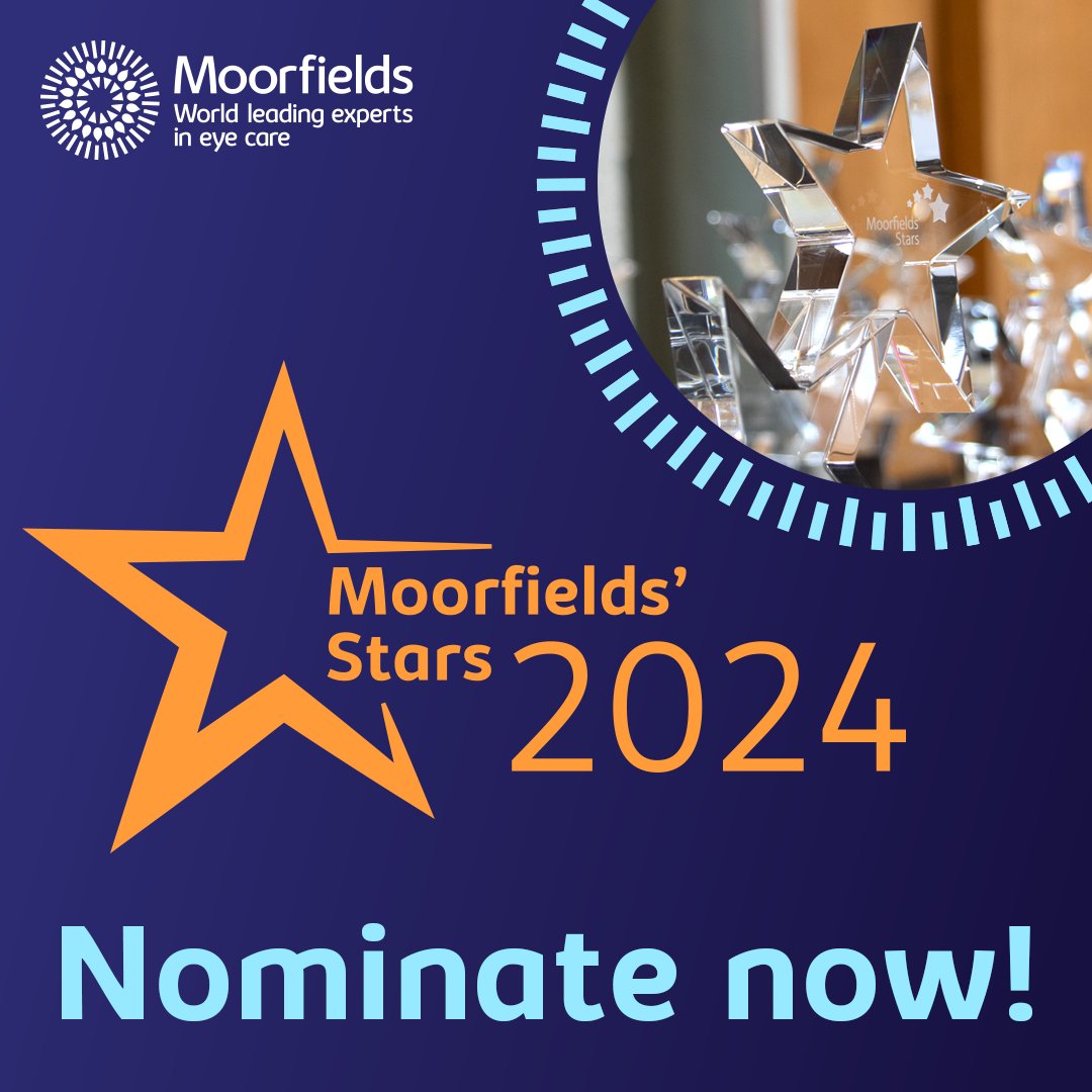 Moorfields' STARS, our annual staff recognition event, has just opened for nominations! Patients, families and carers, trust members and volunteers are invited to nominate in the patient choice award and volunteer of the year award: moorfields.nhs.uk/about-us/join-…
