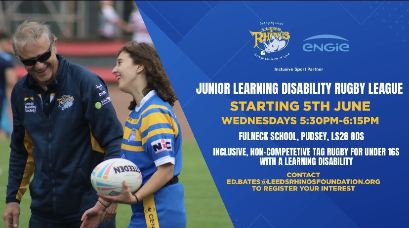 Shaping up to be a great summer with all the Junior Disability and Inclusion activities taking place at @RugbyLeeds 🙌🏼 ☀️#TeamRhinos