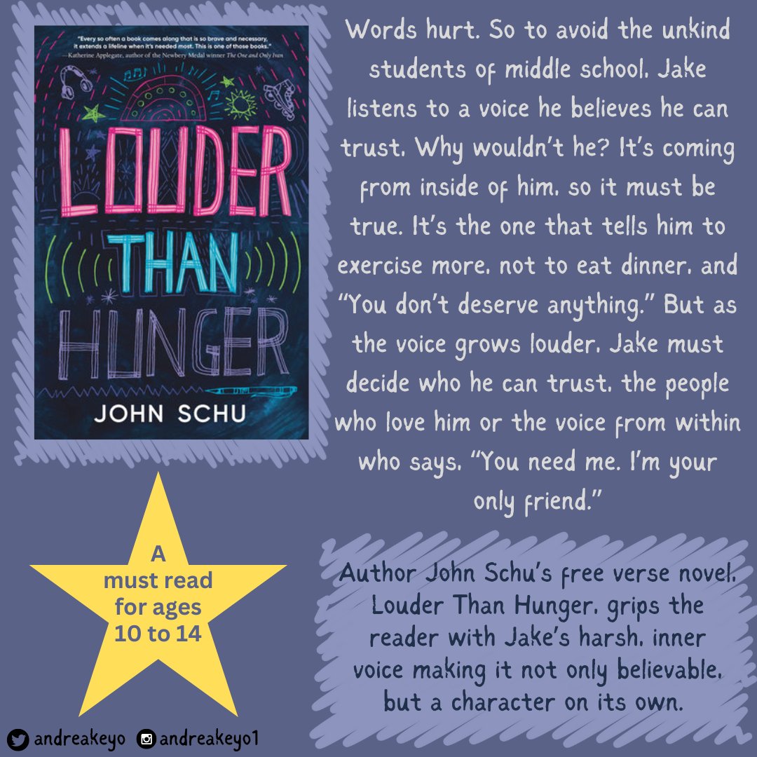 Louder Than Hunger by @MrSchuReads, just wow! It’s a must-read free nerve novel – add it to your list. Thanks for the recommendation @kellyanne1905 - #bookposse rocks!

@candlewick
@Molly_ONeill
@rootliterary