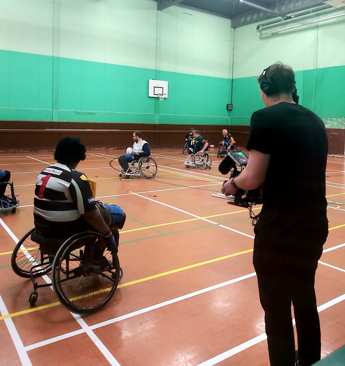Wheelchair rugby league 🎥 being filmed for potential Amazon Prime / Netflix doc about Gravesend Dynamite player Shreen & 2 other athletes from other sports @WheelchairRL @Six_Again @RachelAnkomahGh @debsknig @equal_sport @HourKent @IsaacStatue @Active_Kent @confident_queen
