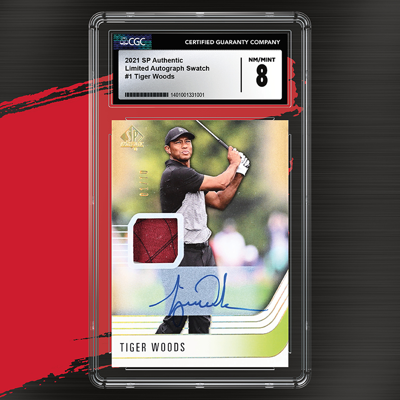 Tiger Thursday! ⛳ There was a sighting recently at Valhalla Golf Club of #TigerWoods, getting a preview of the course! Check out this Tiger Woods 2021 SP Authentic Limited Autograph Swatch, which graded a CGC NM/Mint 8! Will Tiger reclaim glory at the #PGAChampionship?