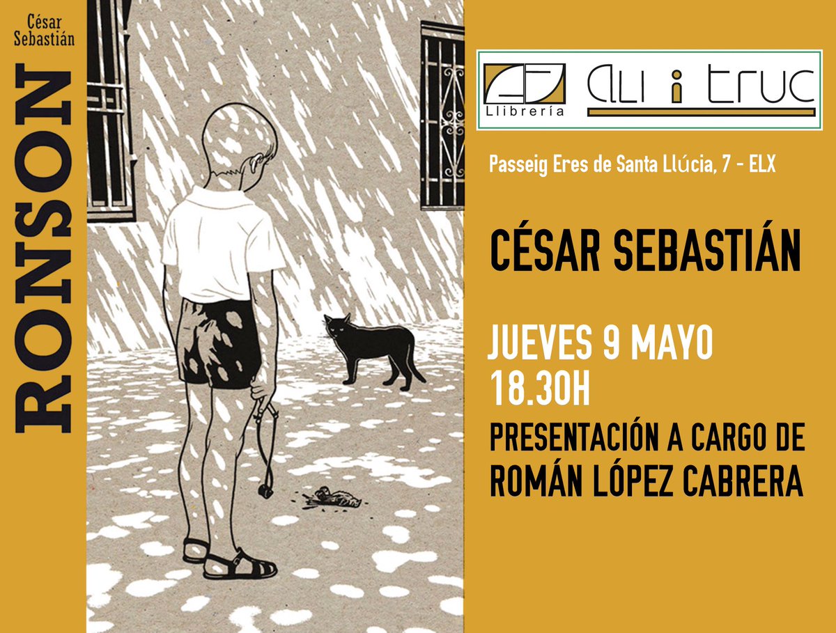 Hoy jueves tenéis una cita con el multipremiado #Ronson y su autor @Ahumodepajas, presentado por Román López Cabrera.

Uno de los eventos del año en la librería.