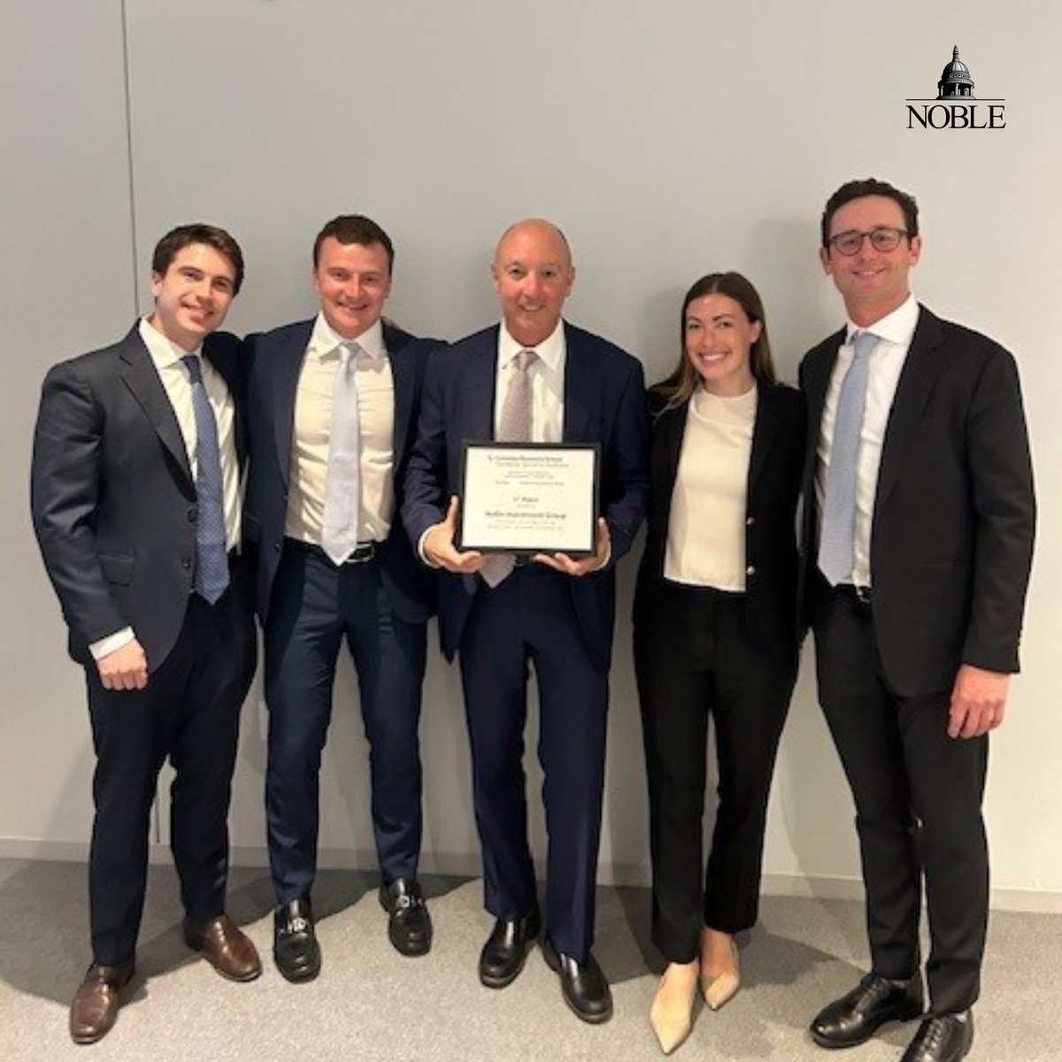 Congratulations to Noble’s George Dabney and team on winning first place at the prestigious Alexander Bodini Foundation Competition at @Columbia_Biz. This cornerstone real-estate competition challenges students to apply their analytical and strategic prowess to real-world
