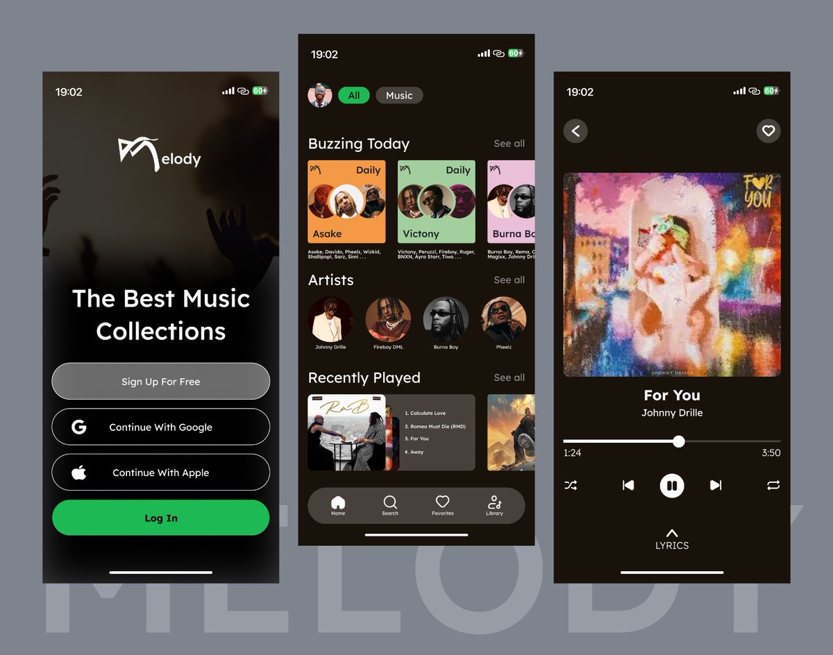 Rocking a new mobile music player UI I designed! Merged inspo from a Behance, Spotify & Boomplay for a fire outcome  What do you think? #UI #MusicApp #MadeWithLove