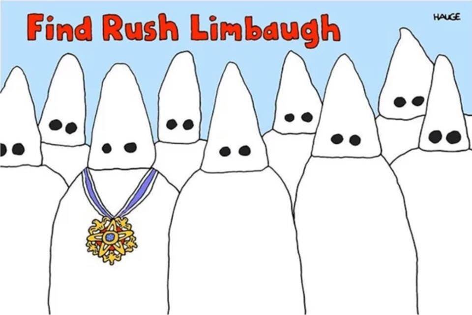 Posting people who obviously don't deserve Presidential Medal of Freedom is funny. Unfortunately, Rush Limbaugh really got one.