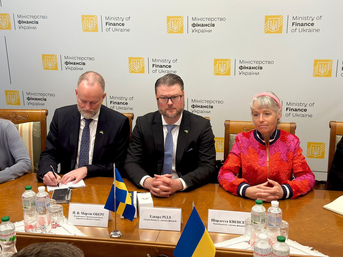 Pleased to welcome in Kyiv 🇸🇪MP’s  <a href="/EdwardRiedl/">Edward Riedl</a> <a href="/CQuensel/">Charlotte Quensel</a> <a href="/IlonaWaldau/">Ilona Szatmári Waldau</a> <a href="/Almericson/">Janine Alm Ericson</a> <a href="/ceciliaronn/">Cecilia Rönn Liberal</a> &amp; Ambassador Martin Åberg <a href="/SwedeninUA/">Sweden in Ukraine</a> . 
Further 🇺🇦-🇸🇪 cooperation between the countries will contribute to achieving our common long-term political and economic goals 🤝