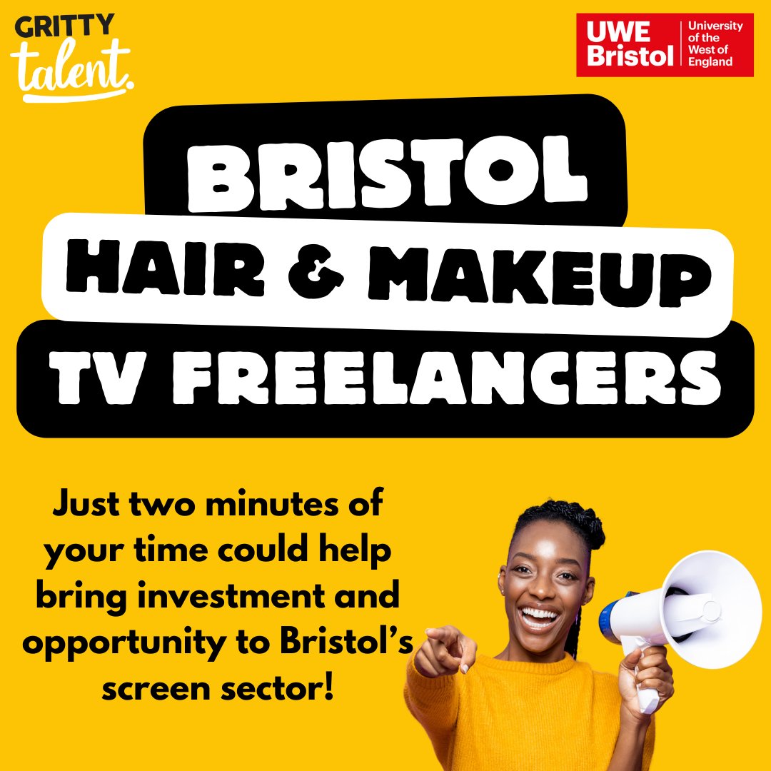 🚨Bristol Hair & Makeup TV Freelancers🚨 If you have just two minutes to spare and want to support the region’s screen sector through this @UWEBristol research project, you can fill out this short survey: shorturl.at/abnE3 More info: shorturl.at/drtD2