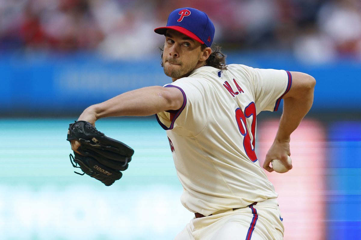 “There’s very few pitchers in baseball that have the ceiling that Aaron Nola has – he’s just not as consistent as Zack Wheeler and Ranger Suarez. How many guys on the planet are as consistent as Wheeler and Suarez? 10…maybe.”

- @ConnorThomas975

📸Rich Schultz/Getty Images