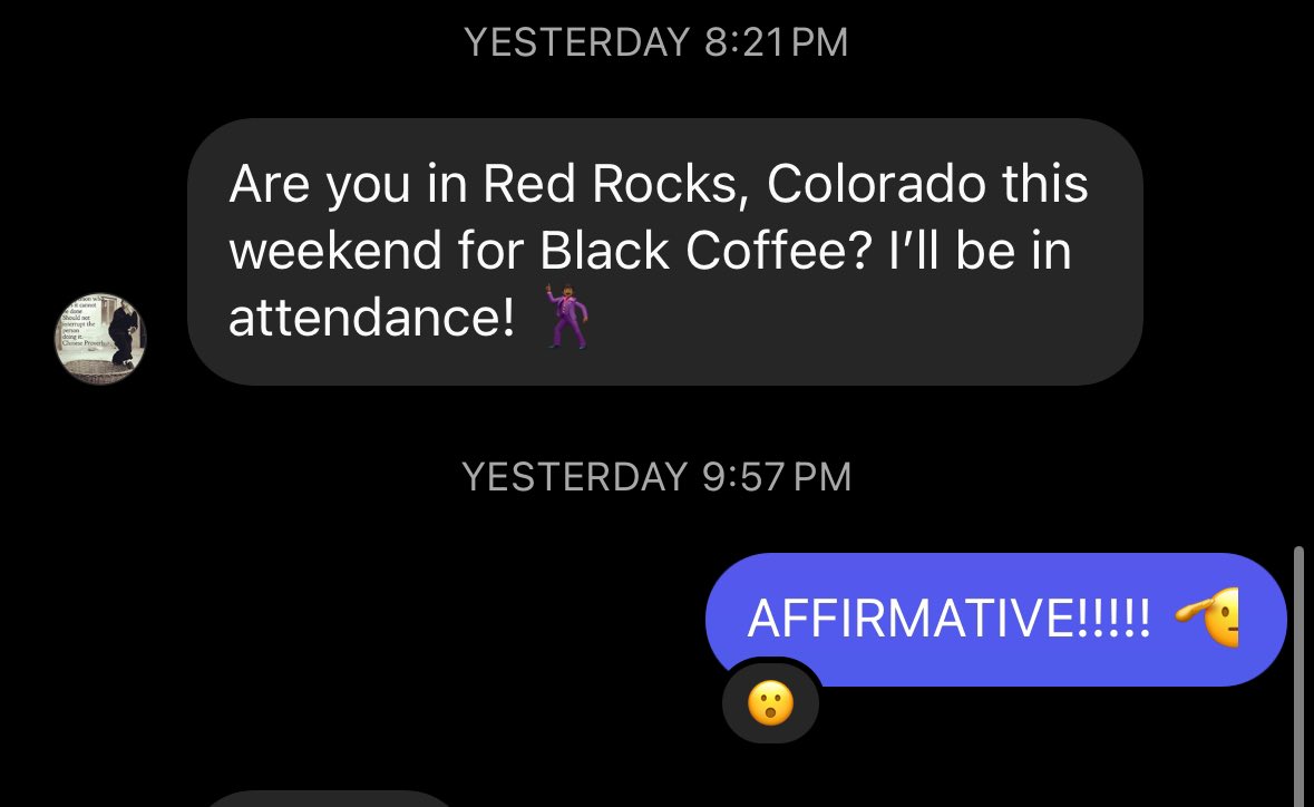 Iweekend enkulu @RealBlackCoffee @RedRocksCO let’s gooooooo…. I’ve never been to this venue and heard only great things. So I’m excited!!!