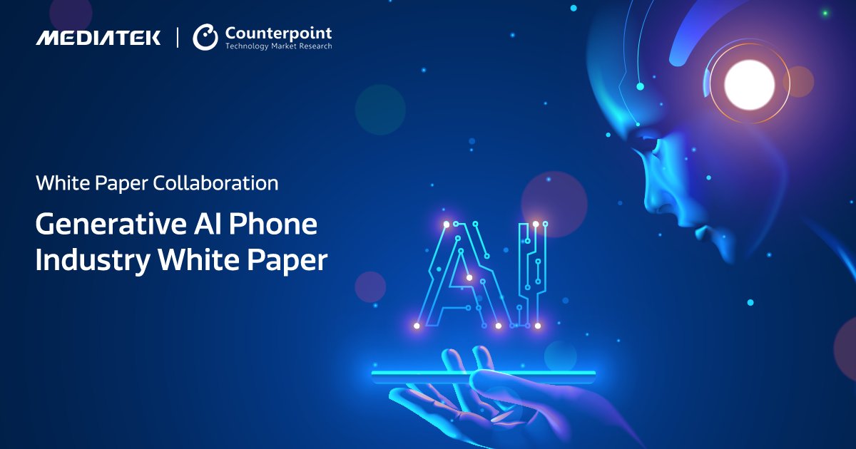 MediaTek & @CounterpointTR release the Generative AI Phone Industry White Paper outlining the concept of #genAI in phones & the strategies of stakeholders across the Gen-AI phone industry incl. chip vendors, smartphone OEMs, LLM providers + developers. bit.ly/3wwBQ9y