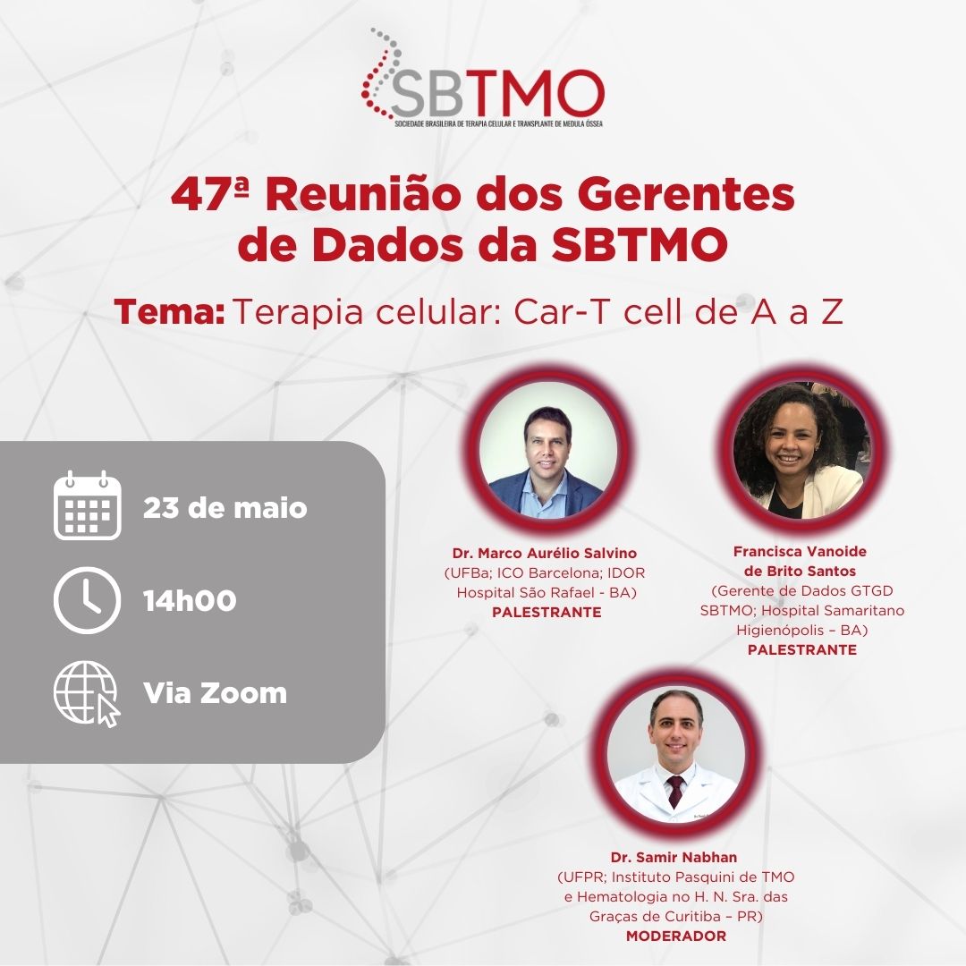 SBTMO's tweet photo. Participe da 47ª Reunião dos Gerentes de Dados da SBTMO – Edição maio 2024. O encontro será dia 23/05, às 14h.

Para participar da reunião, acesse: https://t.co/yEfK6ZaoUM

ID da reunião: 892 0245 2945

Contamos com a sua participação!

#DataManager #SBTMO #GTGD #CIBMTR https://t.co/dcZEADvgoh