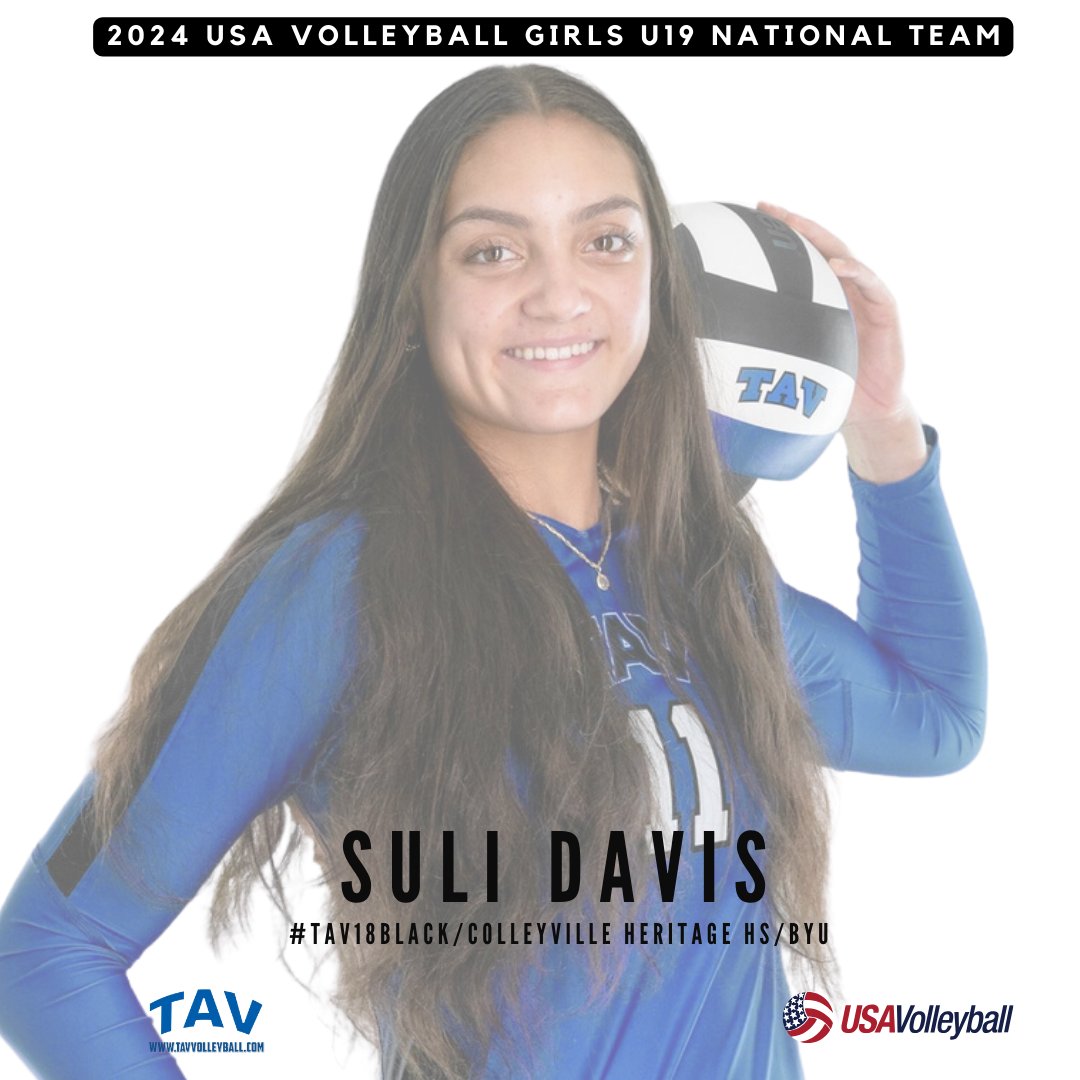 Congrats to #TAV18Black athlete Suli Davis (Colleyville Heritage HS/BYU) for being named to the 2024 U.S. Girls U19 National Team! #GoTAV usavolleyball.org/story/usa-voll…