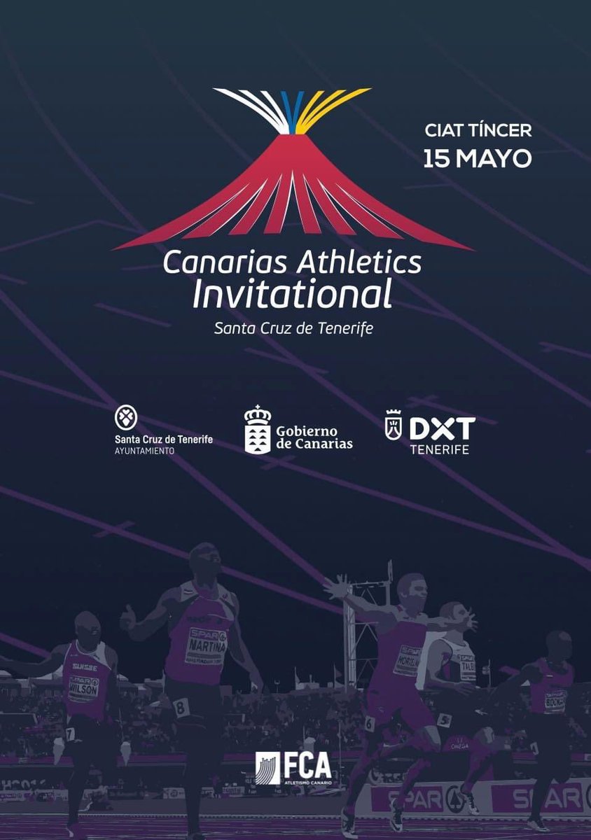 Santa Cruz acogerá el próximo miércoles 15 de mayo la primera edición del Canarias Athletics Invitational, un meeting internacional de atletismo del más alto nivel 👉 bit.ly/4acO9pl #SantaCruzEntrena #AgendaDeportesSC
