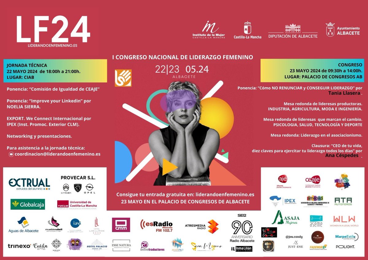 📣CONGRESO NACIONAL DE LIDERAZGO FEMENINO. Un congreso abierto, el 23 de Mayo, en el Palacio de Congresos, *Tania Llasera* abre con una ponencia especial “Cómo no renunciar y conseguir liderazgo”. Habrá mesas de diálogo de empresarias de éxito y mas. @liderandoenfem