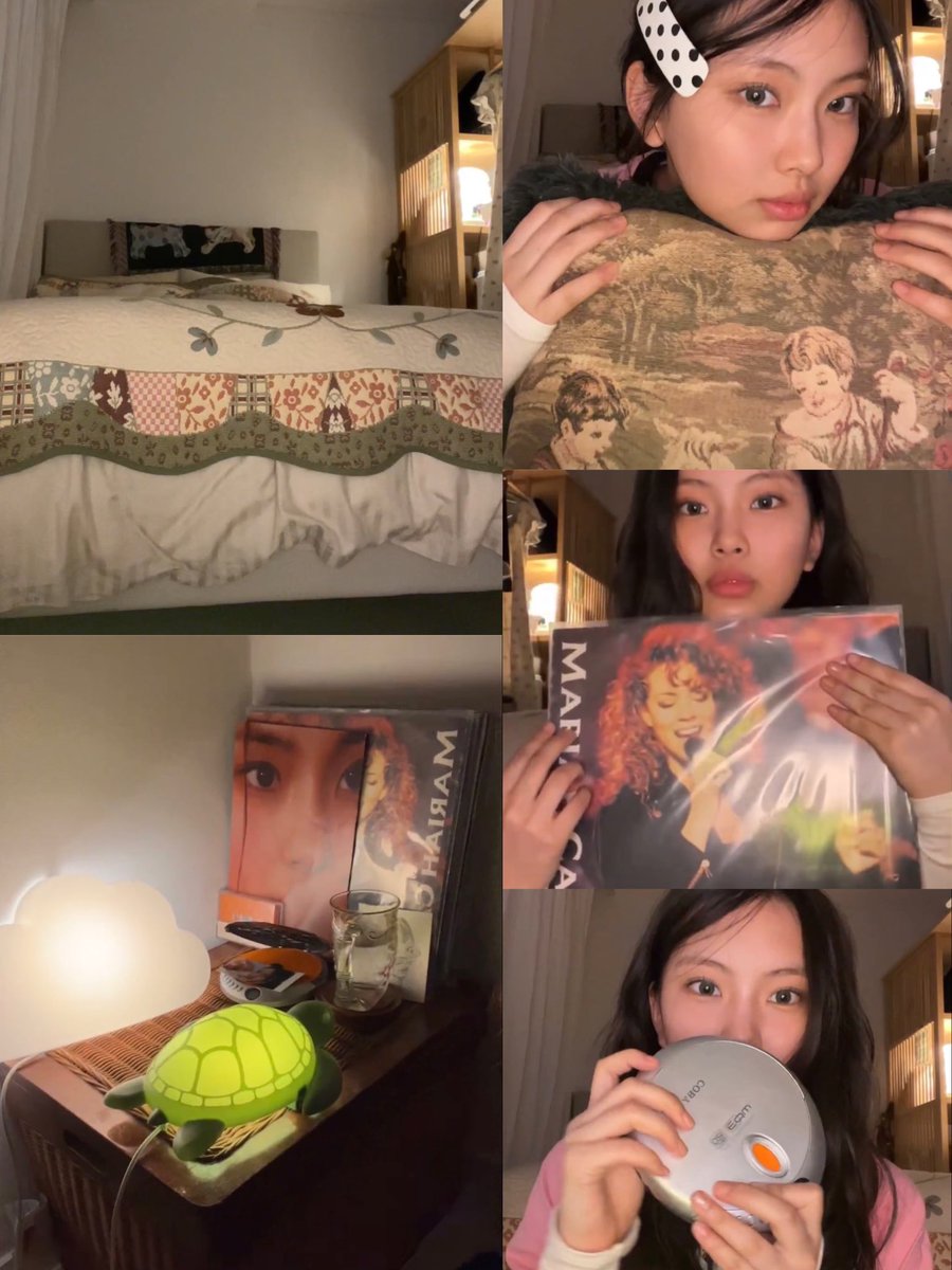 hyein’s bedroom theme?? and the mariah carey vinyl the cd player??? HER TASTE