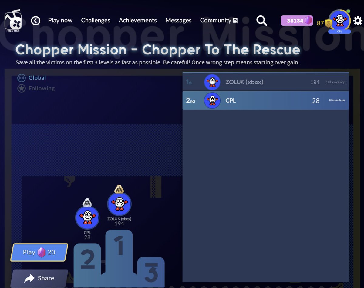 CPL_Games's tweet photo. @AntstreamArcade The challenge seems to be bugged. It ends after the first level, and longer times currently beat shorter times. https://t.co/SxbUR4VWBx