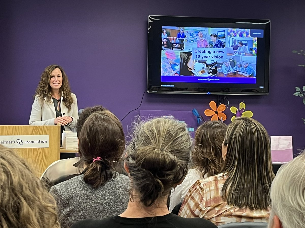 Enjoying the awesome opportunity to be in the room with @alzassociation CEO, Dr. @joannepikedrph to discuss our ten year vision and celebrating the success of the last decade! 💜 #ENDALZ