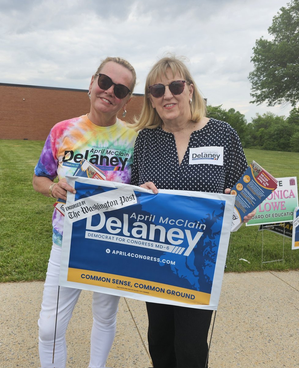 Last day of early voting!  Supporting April McClain Delaney for Congress in D6 to keep this seat blue!