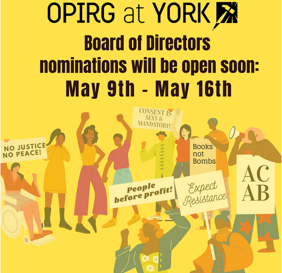 Get ready for OPIRG York’s Annual General Meeting and Board of Directors Election! We hope to see you all on Thursday, May 30th from 7 – 9 pm EST. More here: opirgyork.org Register for AGM: docs.google.com/forms/u/1/d/1n… Download Nominations Package: opirgyork.org/wp-content/upl…